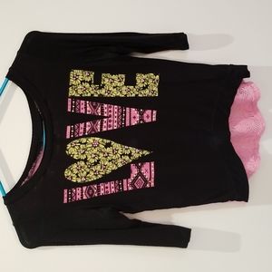 Lace back t-shirt, kids size 8